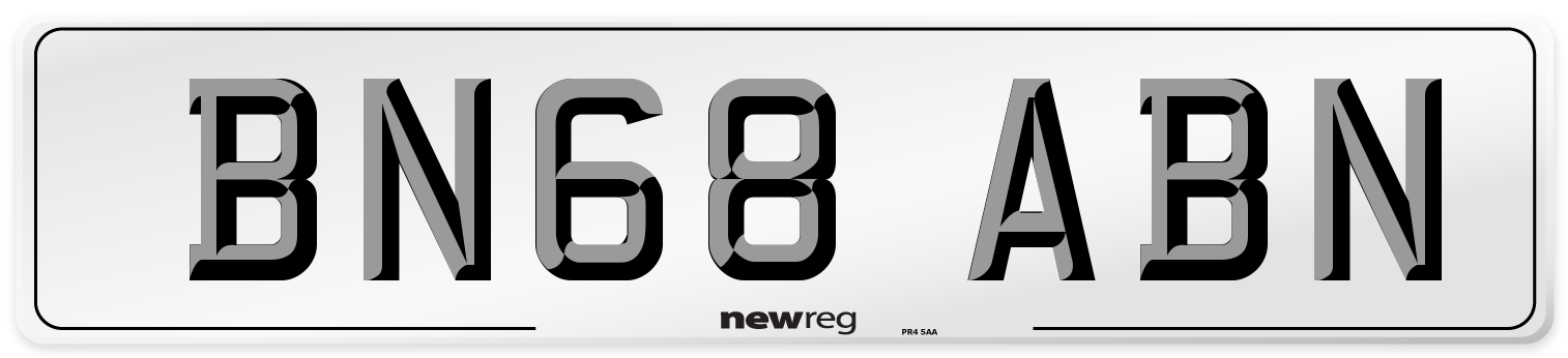 BN68 ABN Number Plate from New Reg